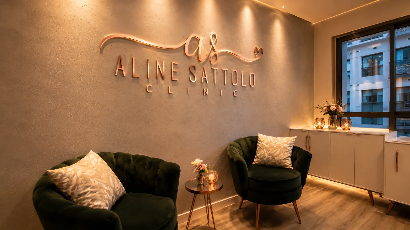 Recepção da Aline Sattolo Clinic
